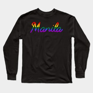 Manila Pride march LGBT Rainbow Flag Long Sleeve T-Shirt